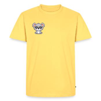 Koala Yellow Pop Glasses - Men's Premium Organic T-Shirt - sky yellow - Front - AI Model Male 185 dark (185cm)