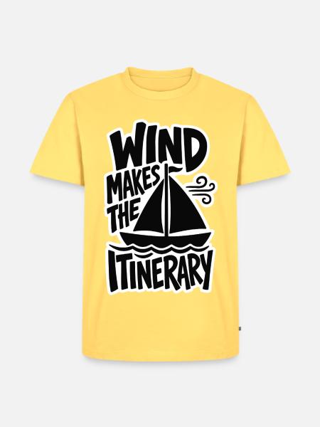Segeln – Wind Makes the Itinerary - Männer Premium Bio T-Shirt - Pastellgelb