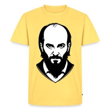 Héros tchétchène - T-shirt Premium bio Homme - jaune pastel - Devant - AI Model Male 185 dark (185cm)