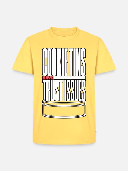Keksdose – Cookie Tins Have Trust Issues - Männer Premium Bio T-Shirt - Pastellgelb