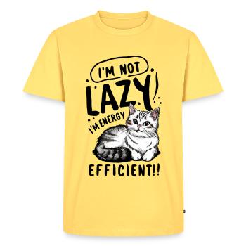 Power Saving Mode Persian Cat - Men's Premium Organic T-Shirt - sky yellow - Front - AI Model Male 185 dark (185cm)