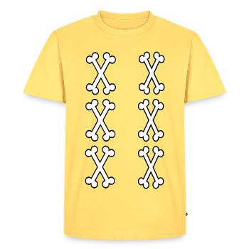 Numéro 11 Bones - T-shirt Premium bio Homme - jaune pastel - Devant - AI Model Male 185 dark (185cm)