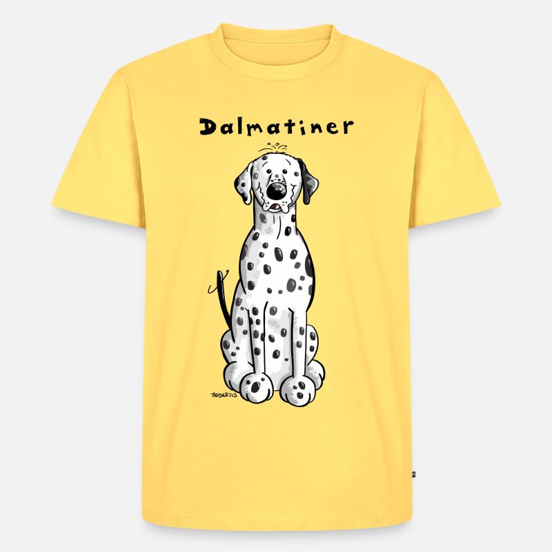 Knuffiger Dalmatiner - Männer Premium Bio T-Shirt - Pastellgelb