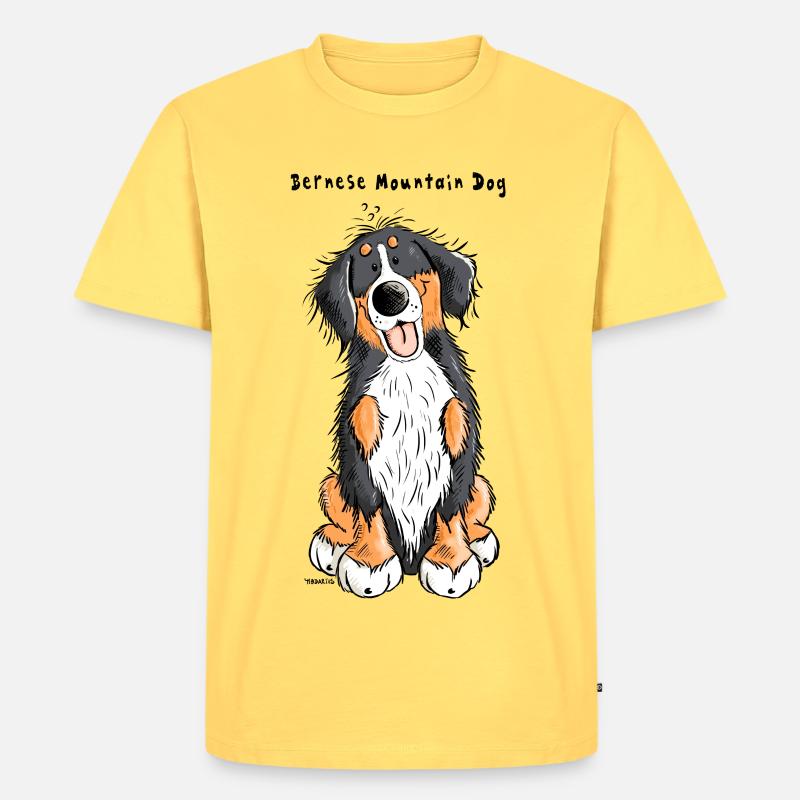 Berner Sennenhund mach Sitz - Männer Premium Bio T-Shirt - Pastellgelb