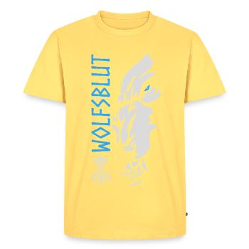 Sang de loup, Viking, Thor, Loup, Odin, Nord, Valhalla - T-shirt Premium bio Homme - jaune pastel - Devant - AI Model Male 185 dark (185cm)