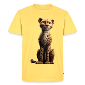 Guépard Guépard Gros chat Amoureux des chats Guépard - T-shirt Premium bio Homme - jaune pastel - Devant - AI Model Male 185 dark (185cm)