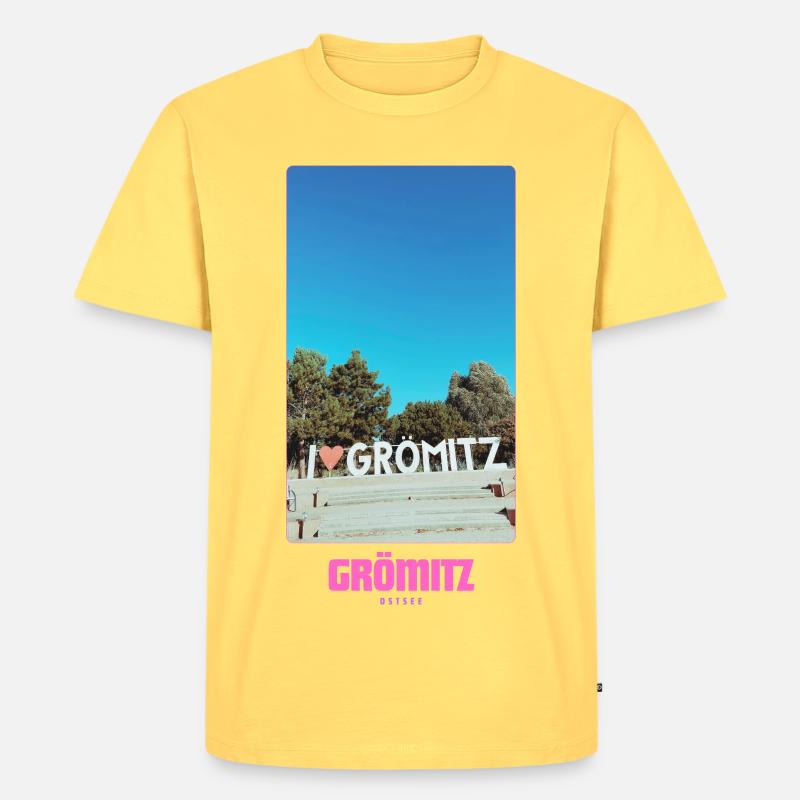 Grömitz _ Ostsee - Männer Premium Bio T-Shirt - Pastellgelb