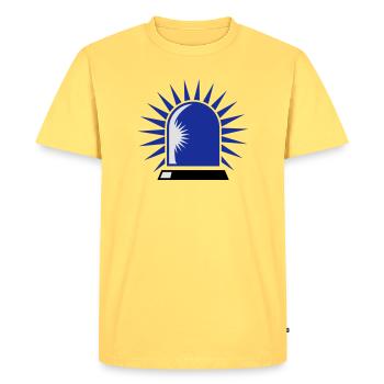 rotating blue beacon light - Men's Premium Organic T-Shirt - sky yellow - Front - AI Model Male 185 dark (185cm)