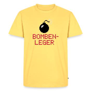 Bomben Leger | Bombe | Explosion - Men's Premium Organic T-Shirt - sky yellow - Front - AI Model Male 185 dark (185cm)