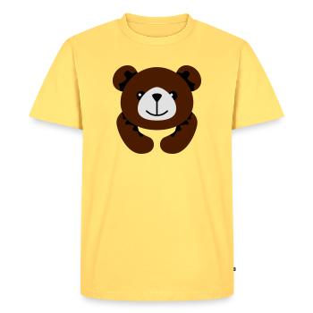 Bärchen | Bär | Baer - Men's Premium Organic T-Shirt - sky yellow - Front - AI Model Male 185 dark (185cm)