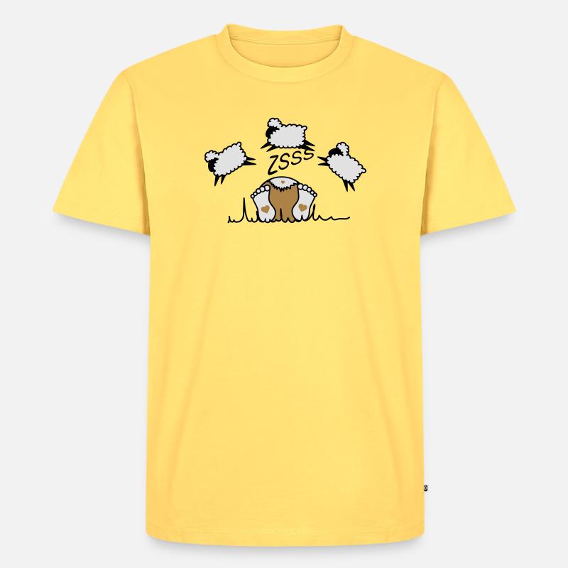 Schäfchen zählen - Männer Premium Bio T-Shirt - Pastellgelb
