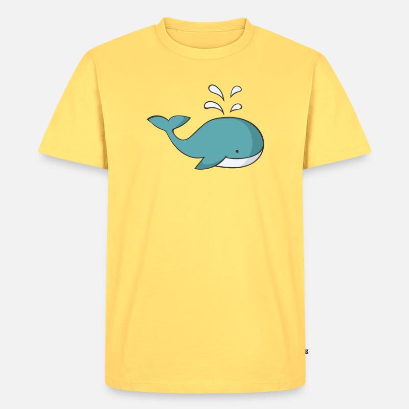 Wal - Männer Premium Bio T-Shirt - Pastellgelb