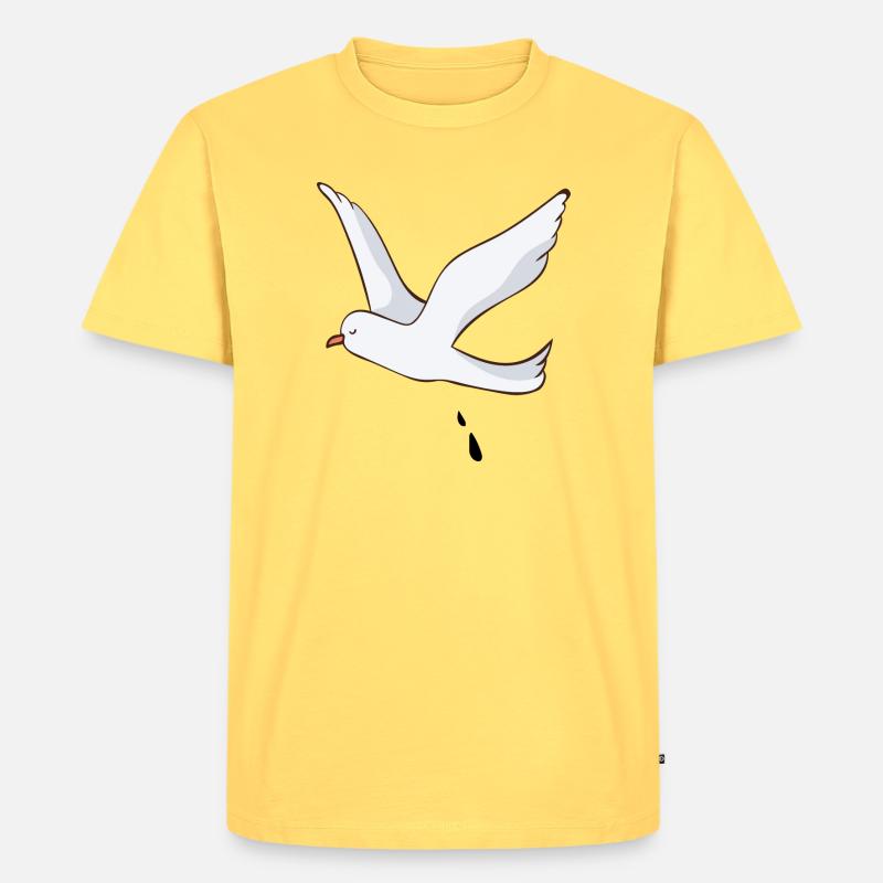 Möwe - Männer Premium Bio T-Shirt - Pastellgelb