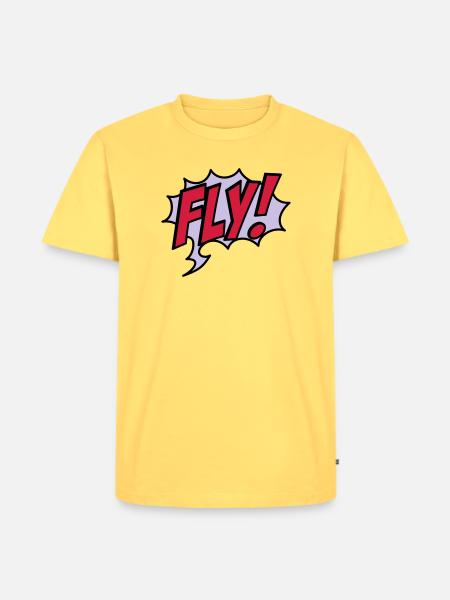 2541614 15932863 fly - Men's Premium Organic T-Shirt - sky yellow