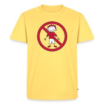 forbidden sign zone no child painted scribble com - Men's Premium Organic T-Shirt - sky yellow - Front - AI Model Male 185 dark (185cm)