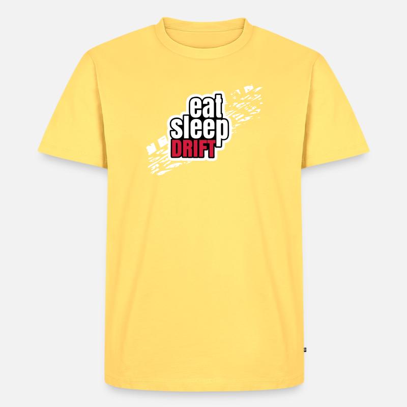 Eat Sleep Drift - Männer Premium Bio T-Shirt - Pastellgelb