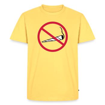 zone de bouclier interdite commune sans clipart logo chanvre - T-shirt Premium bio Homme - jaune pastel - Devant - AI Model Male 185 dark (185cm)