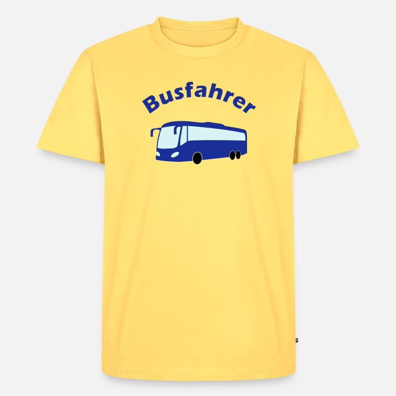 Busfahrer Design - Männer Premium Bio T-Shirt - Pastellgelb