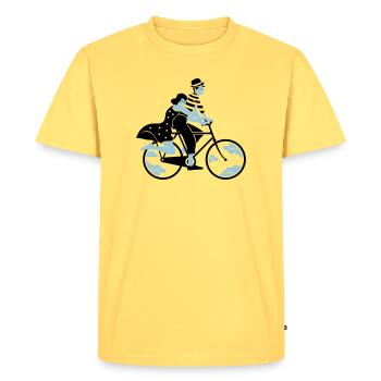 Transport Douceur - T-shirt Premium bio Homme - jaune pastel - Devant - AI Model Male 185 dark (185cm)