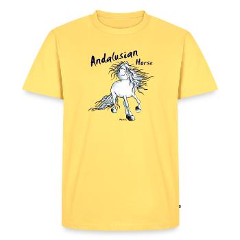 Pure Race Espagnole - Andalou - T-shirt Premium bio Homme - jaune pastel - Devant - AI Model Male 185 dark (185cm)