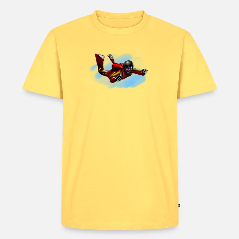 skydiver - Männer Premium Bio T-Shirt - Pastellgelb