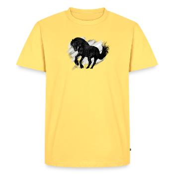cheval - T-shirt Premium bio Homme - jaune pastel - Devant - AI Model Male 185 dark (185cm)