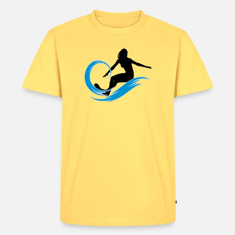 Surfer - Männer Premium Bio T-Shirt - Pastellgelb