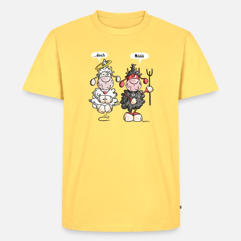 Kampf der Gegensätze - Männer Premium Bio T-Shirt - Pastellgelb