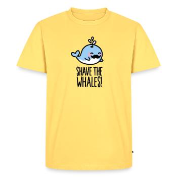 Shave the whales! - Men's Premium Organic T-Shirt - sky yellow - Front - AI Model Male 185 dark (185cm)