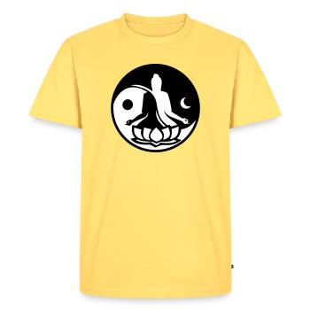Yin et Yang - T-shirt Premium bio Homme - jaune pastel - Devant - AI Model Male 185 dark (185cm)
