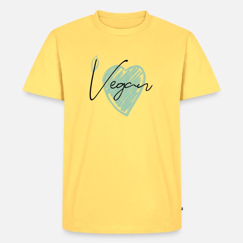 Végétalien - T-shirt Premium bio Homme - jaune pastel
