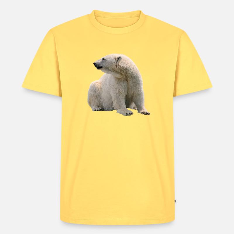 Eisbär - Männer Premium Bio T-Shirt - Pastellgelb