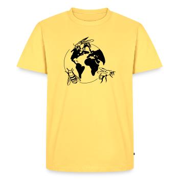 Sauvez les abeilles - T-shirt Premium bio Homme - jaune pastel - Devant - AI Model Male 185 dark (185cm)