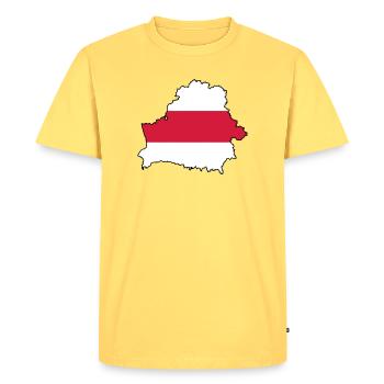 Silhouette de Biélorussie - T-shirt Premium bio Homme - jaune pastel - Devant - AI Model Male 185 dark (185cm)
