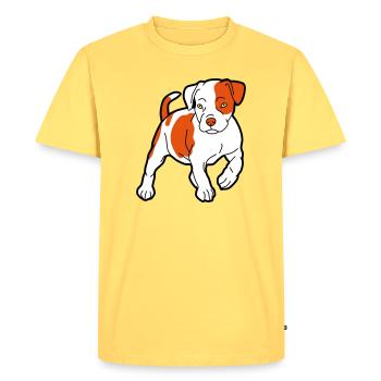 American Staffordshire Terrier - T-shirt Premium bio Homme - jaune pastel - Devant - AI Model Male 185 dark (185cm)