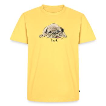 Chonk - T-shirt Premium bio Homme - jaune pastel - Devant - AI Model Male 185 dark (185cm)