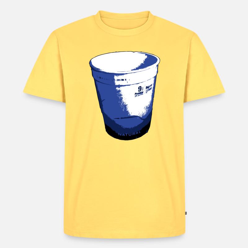 Der Joghurt - Männer Premium Bio T-Shirt - Pastellgelb