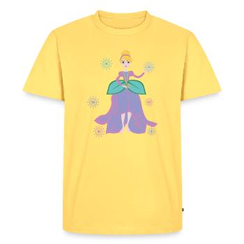 Princess fantasy with flower heart - Men's Premium Organic T-Shirt - sky yellow - Front - AI Model Male 185 dark (185cm)