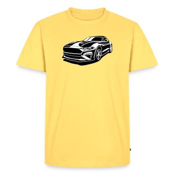 GT 500 - Men's Premium Organic T-Shirt - sky yellow - Front - AI Model Male 185 dark (185cm)