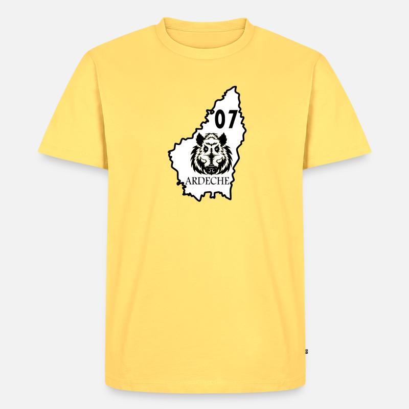 Ardèche - Männer Premium Bio T-Shirt - Pastellgelb