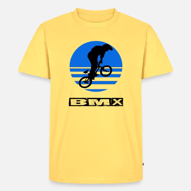 BMX - Männer Premium Bio T-Shirt - Pastellgelb