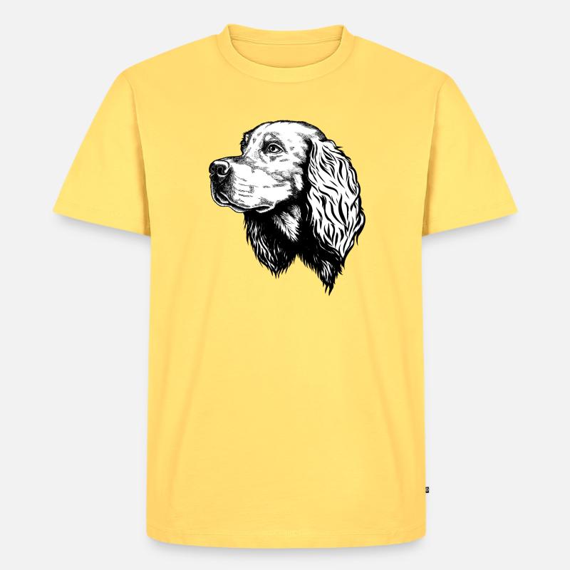 Gordon Setter Portrait - Männer Premium Bio T-Shirt - Pastellgelb