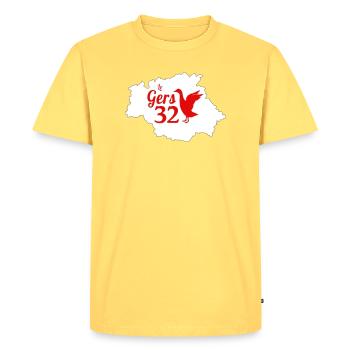 Le gers - T-shirt Premium bio Homme - jaune pastel - Devant - AI Model Male 185 dark (185cm)
