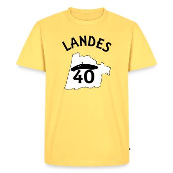 Landes - T-shirt Premium bio Homme - jaune pastel - Devant - AI Model Male 185 dark (185cm)