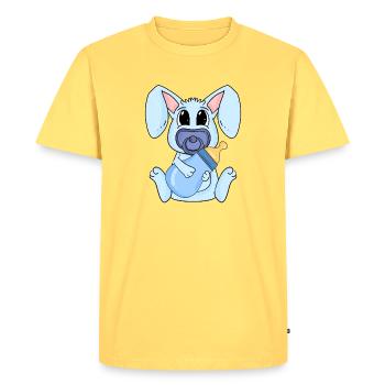 Bébé Garçon Lapin - T-shirt Premium bio Homme - jaune pastel - Devant - AI Model Male 185 dark (185cm)