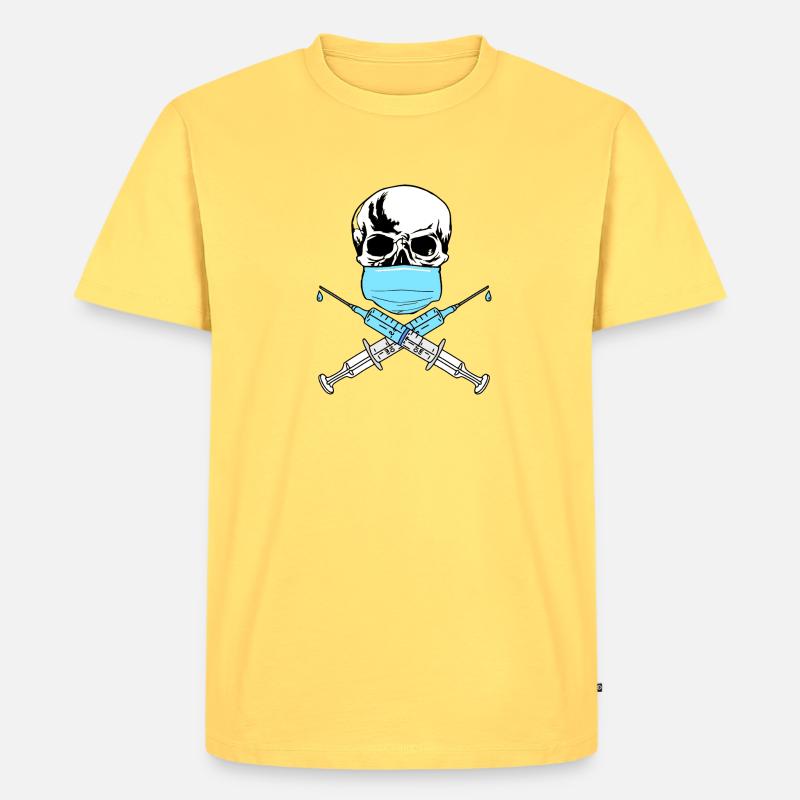 Schädelimpfstoff - Männer Premium Bio T-Shirt - Pastellgelb