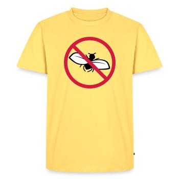 Bouclier interdit de mouche - T-shirt Premium bio Homme - jaune pastel - Devant - AI Model Male 185 dark (185cm)