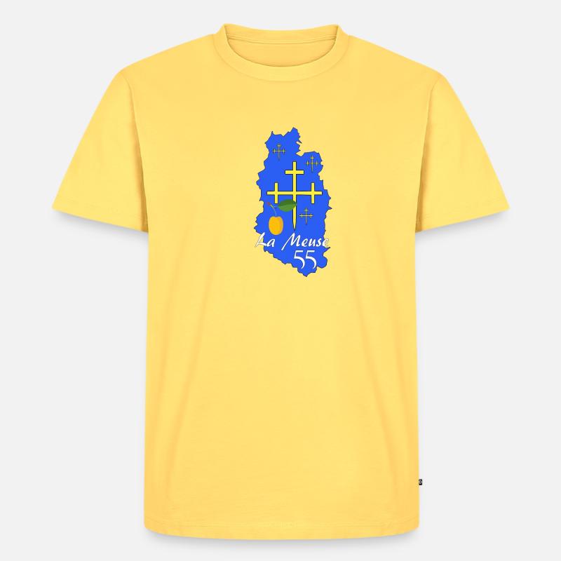 Meuse - Männer Premium Bio T-Shirt - Pastellgelb