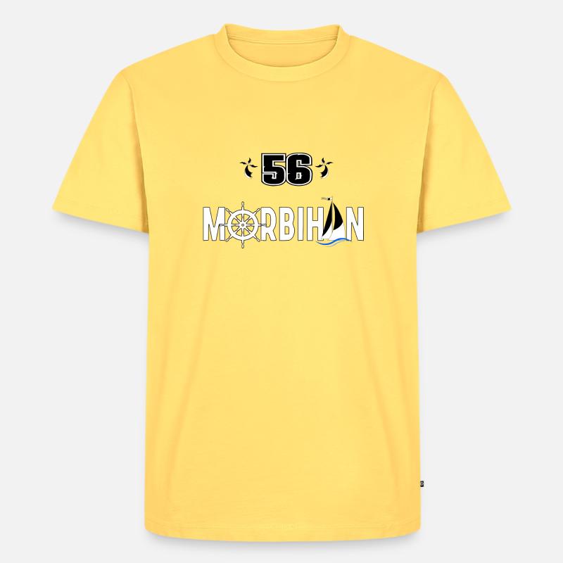 Morbihan - Männer Premium Bio T-Shirt - Pastellgelb