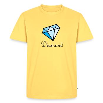 Losange géométrique bleu - T-shirt Premium bio Homme - jaune pastel - Devant - AI Model Male 185 dark (185cm)
